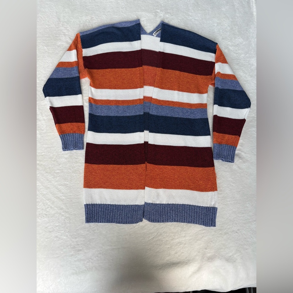 Ecowish Women's Striped Cardigan - Size Large